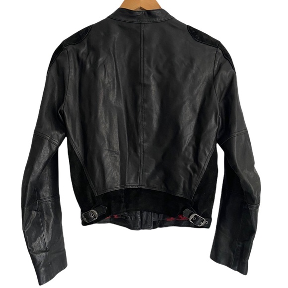 Levi’s Lamb Leather Black Moto Jacket Size S - Picture 5 of 14